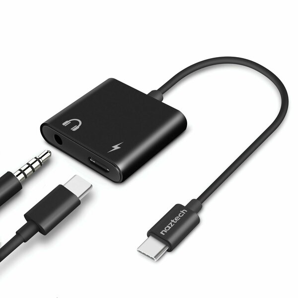 Naztech USB-C to 3.5 mm Audio Plus Charge Adapter 15163